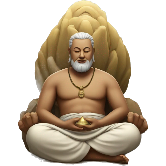Budda is meditating with head of Odin emoji