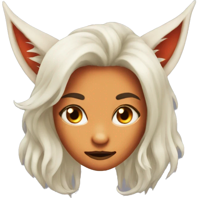 long hair fox face devil lady emoji