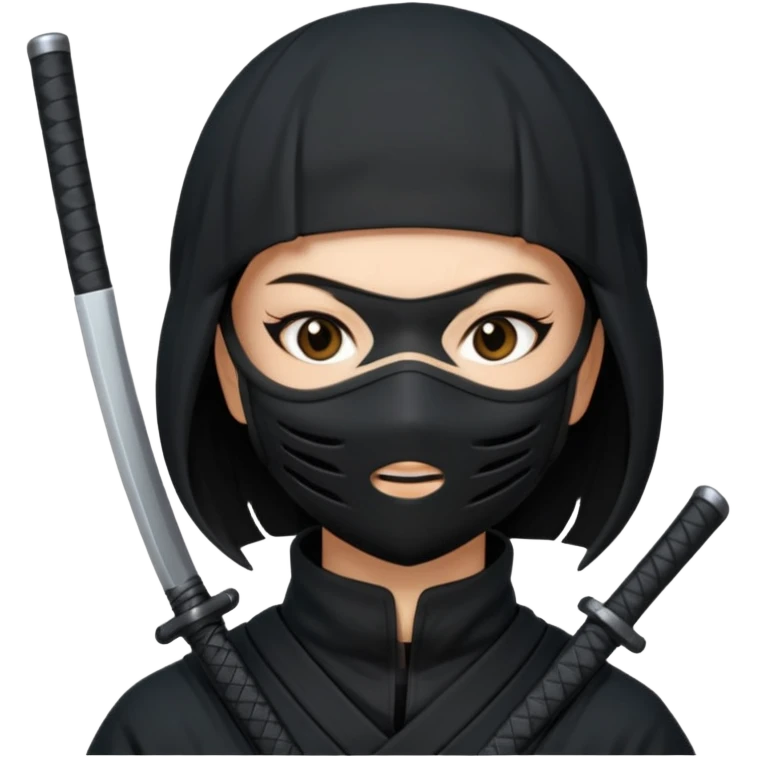 Female Ninja with mask emoji