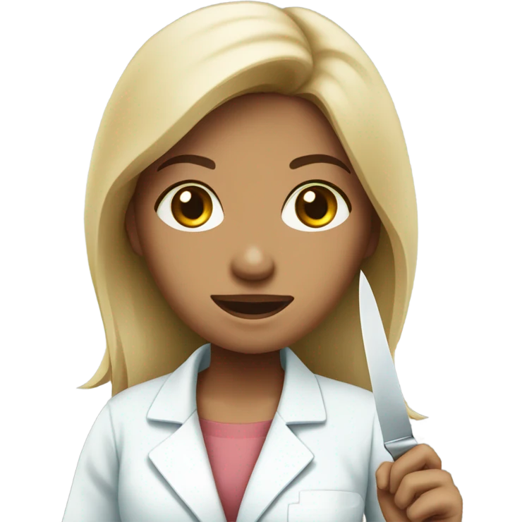 Surgeon girl with knife emoji