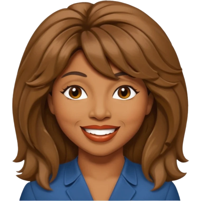Tina Turner with brown long hair emoji