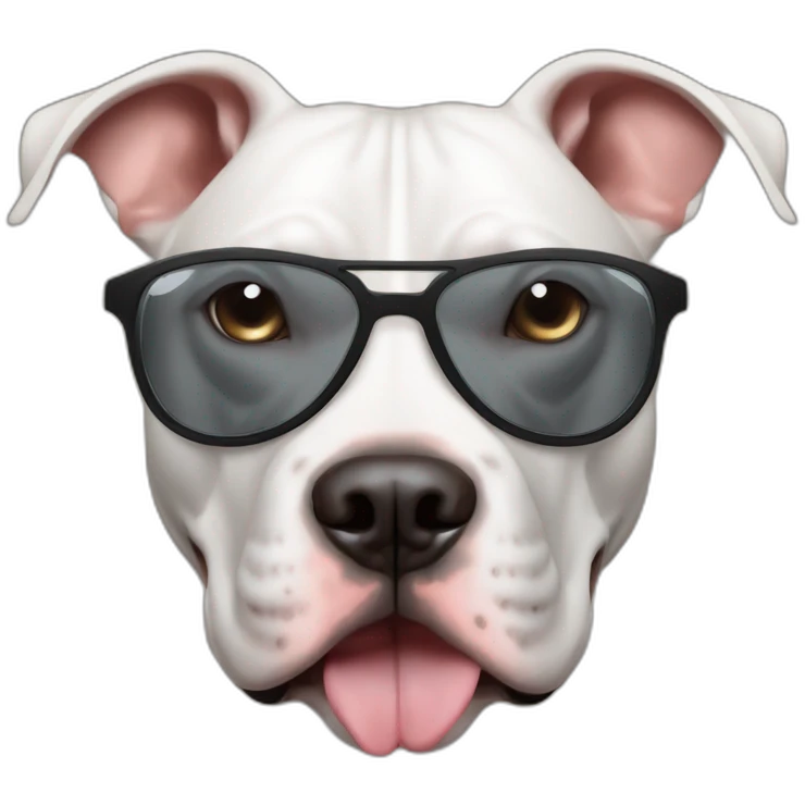Perro Pitbull con gafas emoji