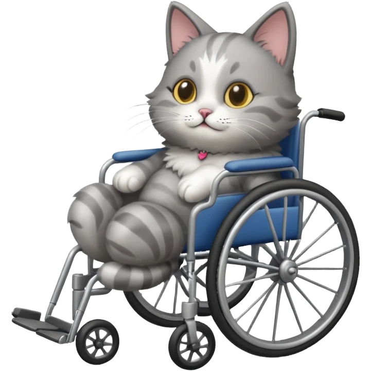kot na wózku inwalidzkim  emoji