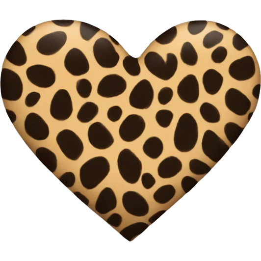 leopard print heart emoji