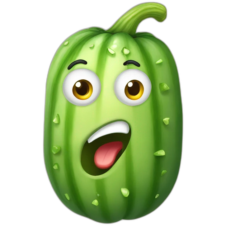 shocked cucumber emoji