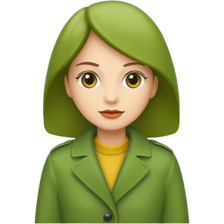 green coat woman emoji
