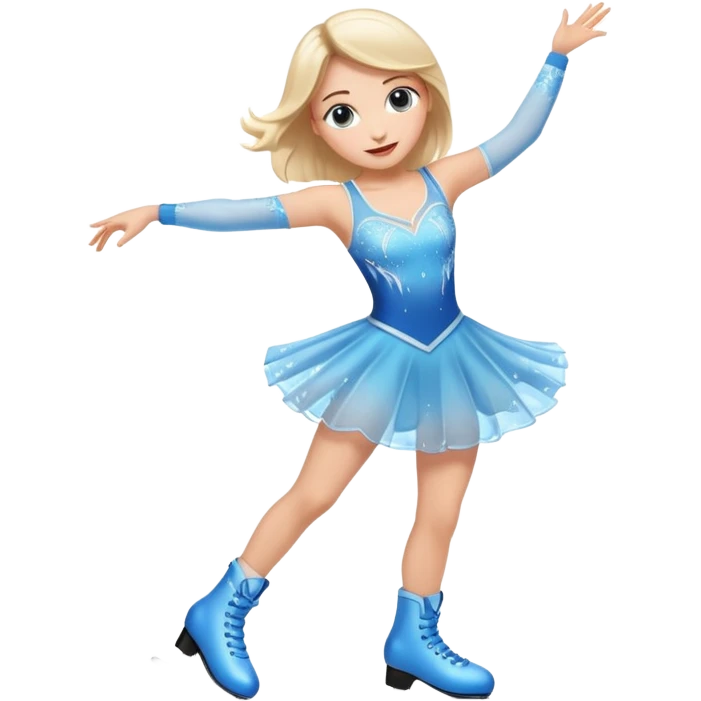 buz pıstının ustunde kayan,yarısma ıcın elbıse gıymıs ve artıstık hareketler yapan kadın emojısı  emoji