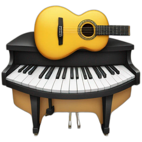 guitar on top of a piano emoji