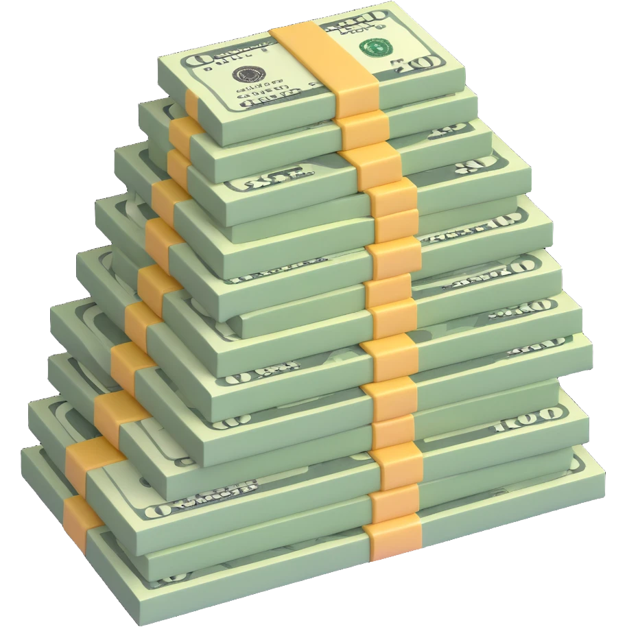 cash money, dollar bills, money stack emoji