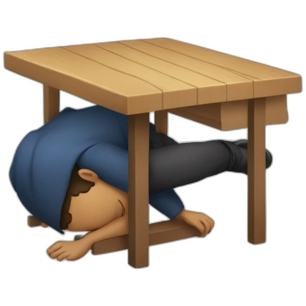 Drunk man sleeping under a table emoji
