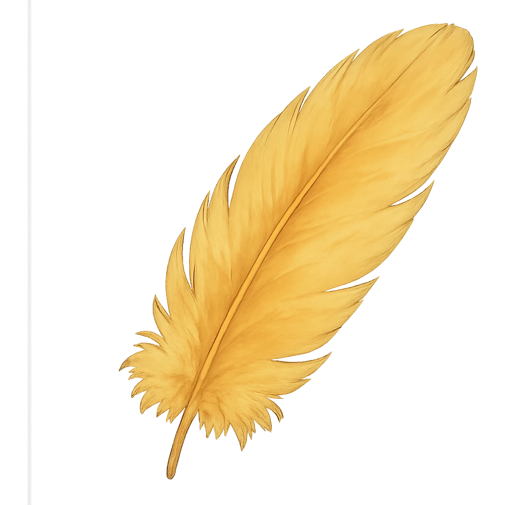 fluffy golden feather emoji