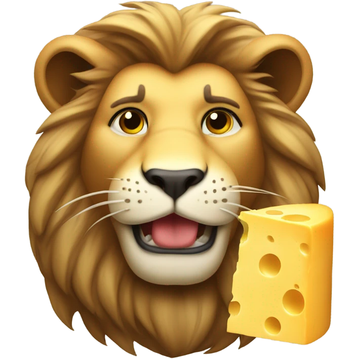 Lion eating cheese emoji