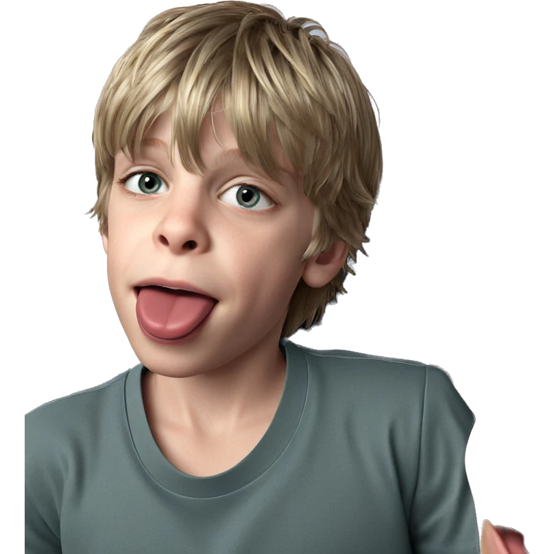 boy with tongue out indoors emoji