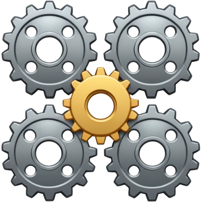 settings gear icon for site navigation. just one gear. no happy face, just grey. only 6 gear bumps emoji