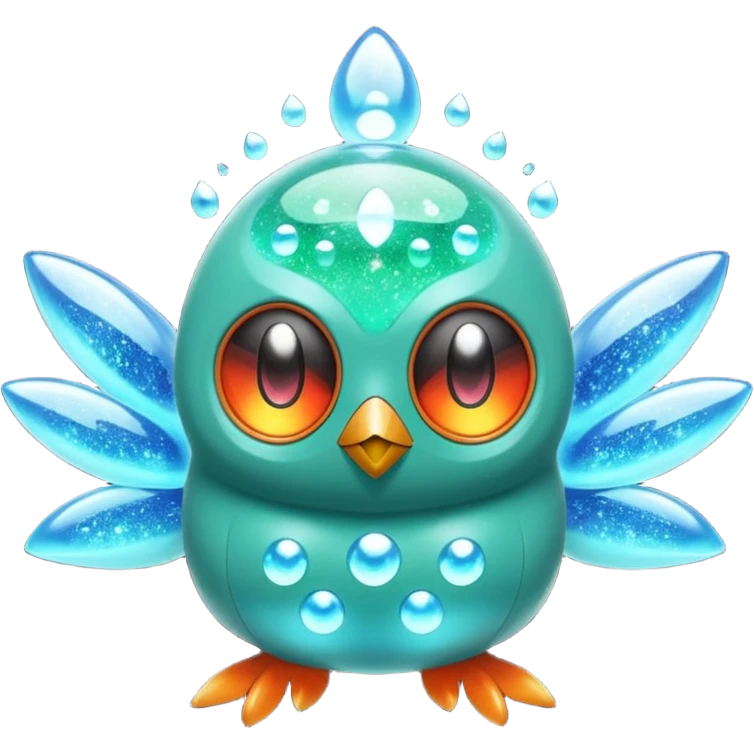elemental ghostly flammable oily electrical ghastly sparkly Rotom-Budew-Rowlet-Pokémon-Fakémon-hybrid-creature emoji