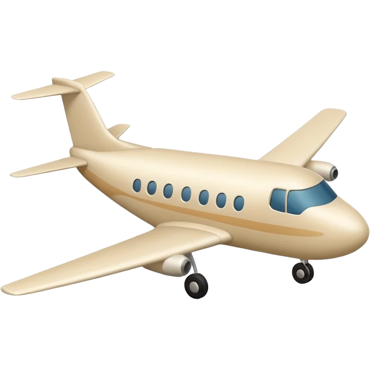 light beige (milky) airplane, Apple emoji style, simple shapes, no text emoji