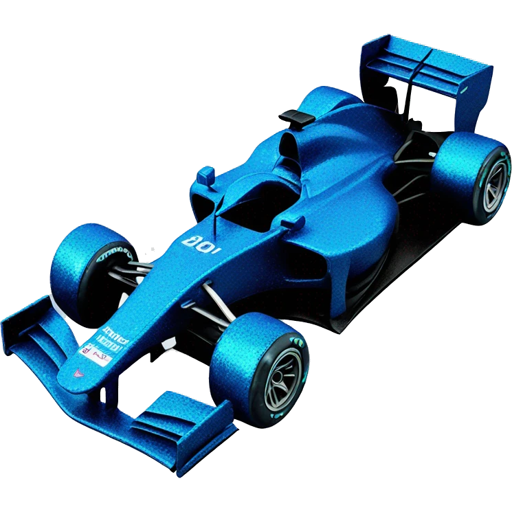 Formula 1 car in blue with glitter emoji