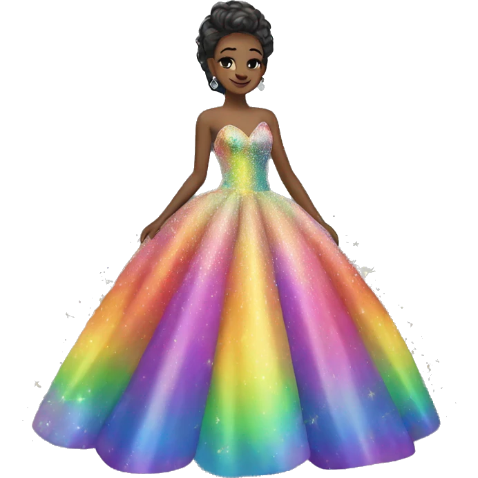 rainbow sparkle ball gown emoji
