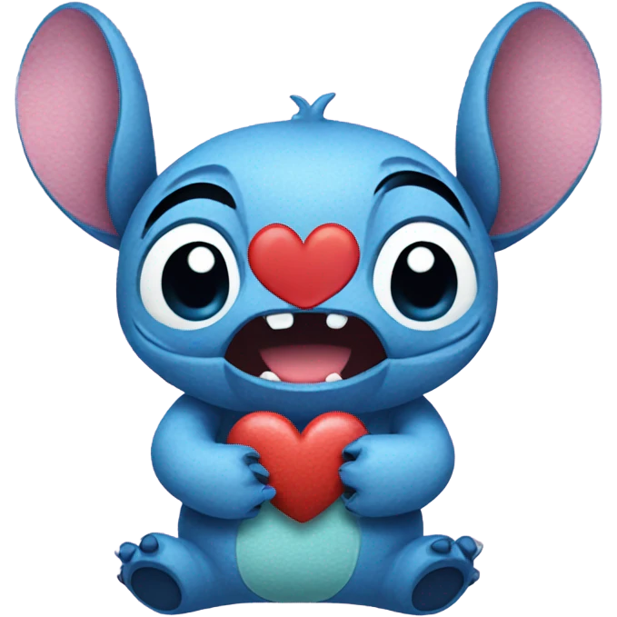 Stitch with heart emoji