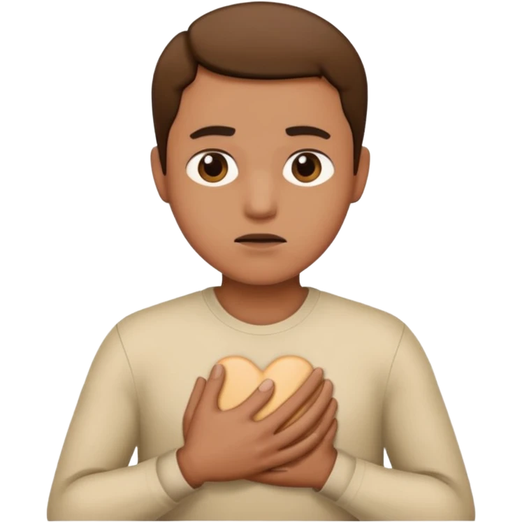 Person holding chest emoji