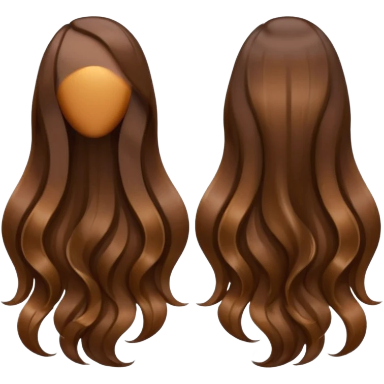 back view of long brown hair emoji
