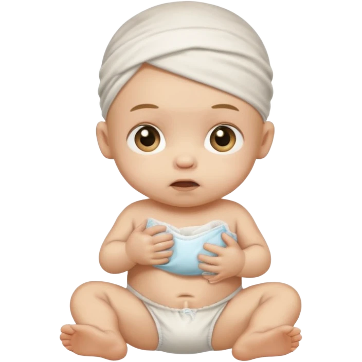 Newborn baby with a dirty diaper emoji