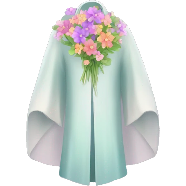 empty crystal magical robes covered with flowers emoji