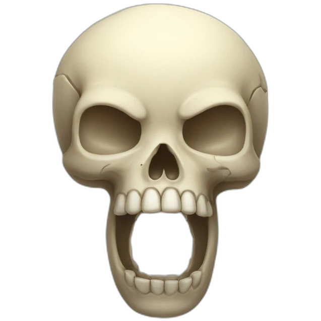 Cute kawai happy male skull emoji