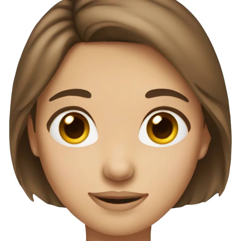 Girl with brown hair fair skin brown eyes emoji