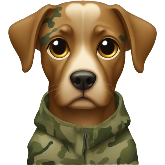 M dog in camouflage  emoji
