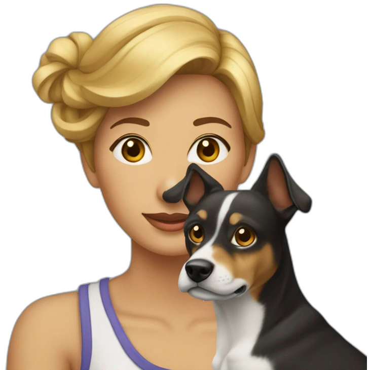 une femme sur un chien emoji