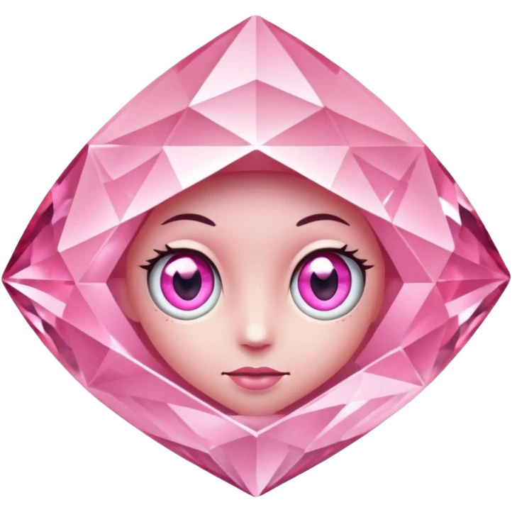 pink diamond with eyes emoji