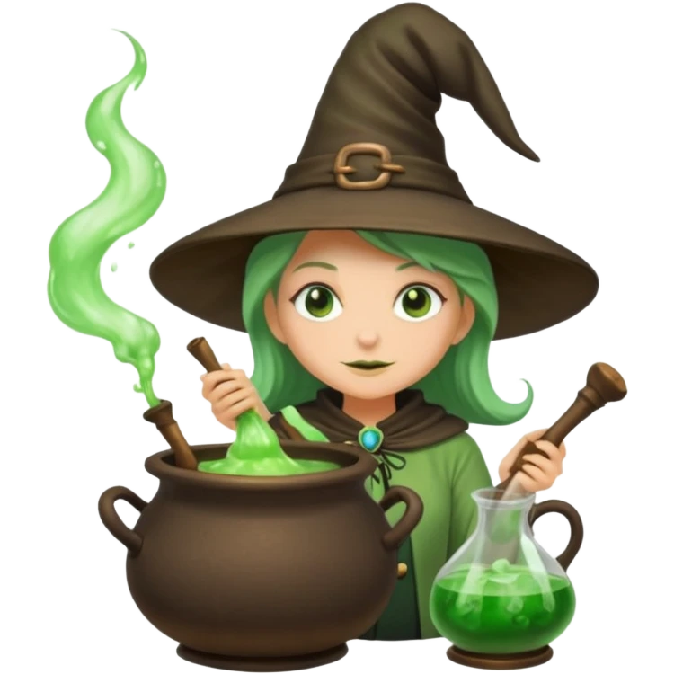 green witch cooking potion emoji