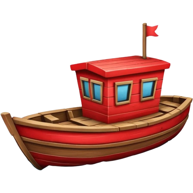 red boat in cartoon  emoji