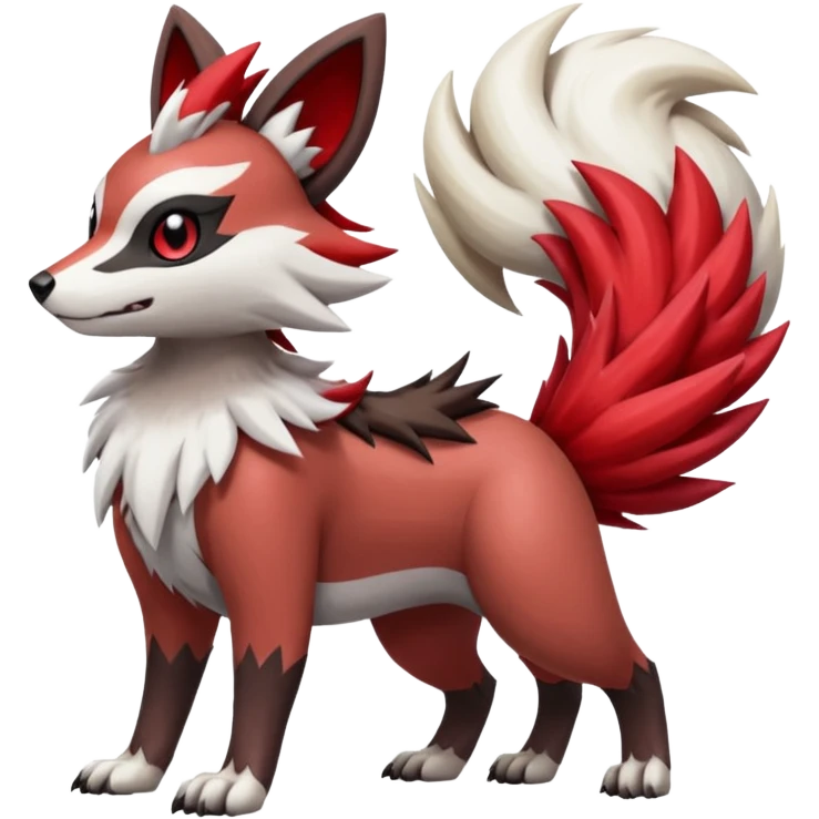 Meloetta-Rocruff-Furret-Obstagoon-Lycanroc-Zangoose-Pokémon-Fakémon-fusion-hybrid-creature emoji