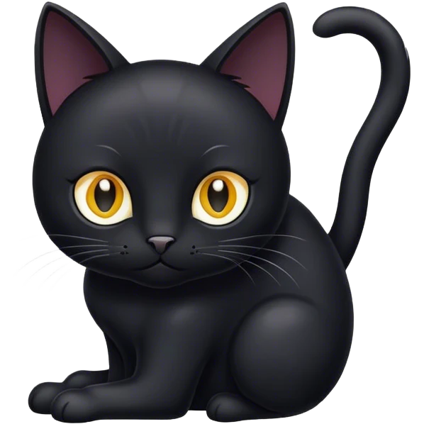 Black cat bloop emoji