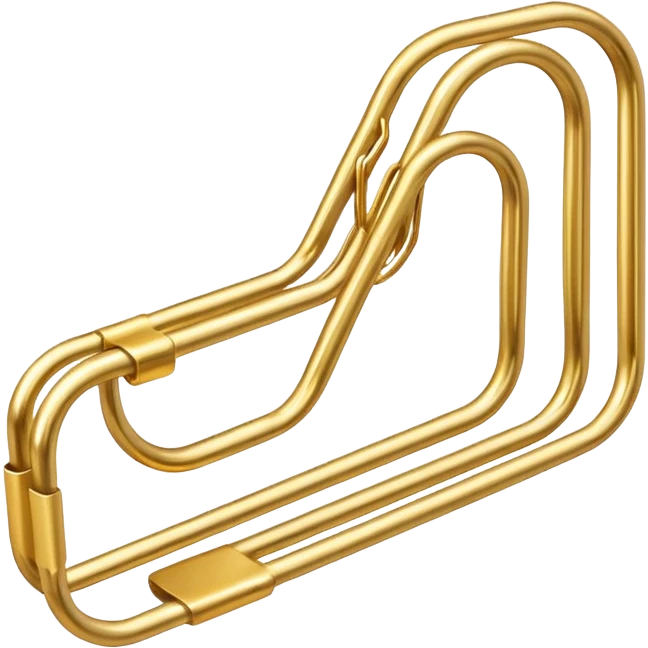 one gold paper clip emoji
