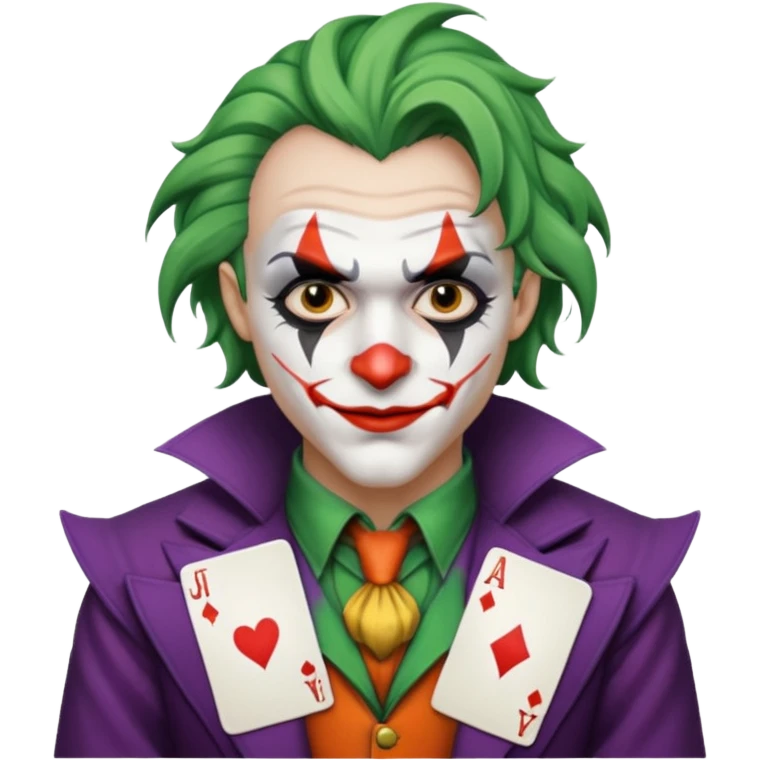 crazy colorful human jolly joker from poker, medieval, vintage emoji