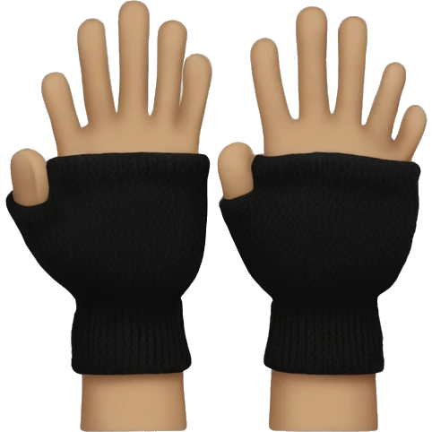 Black fingerless gloves emoji
