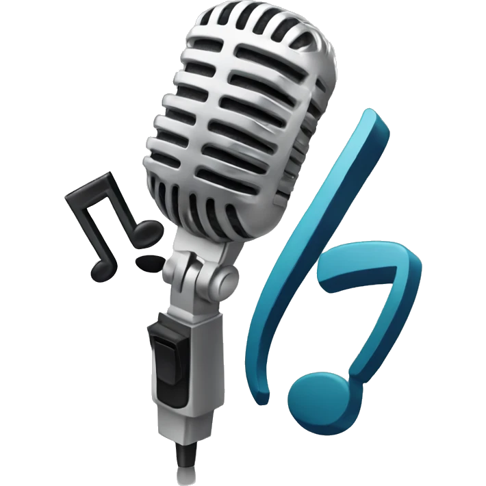 microphone and music note emoji