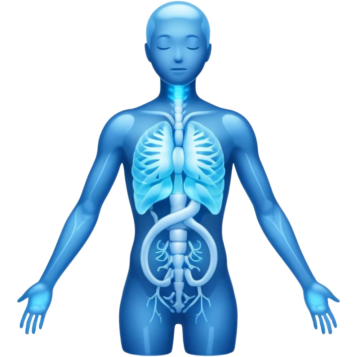 body silhouette with glowing organs emoji