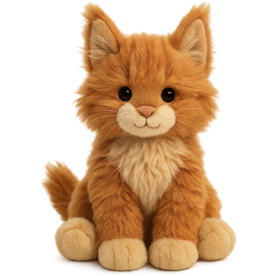 cute ginger maine coon kitten jellycat plushie emoji