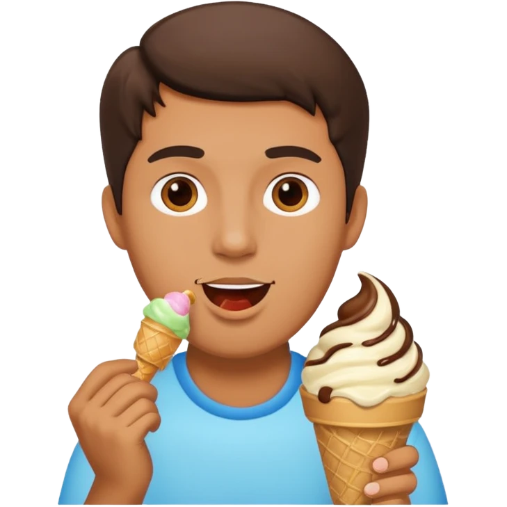 Uomo che mangia il gelato emoji