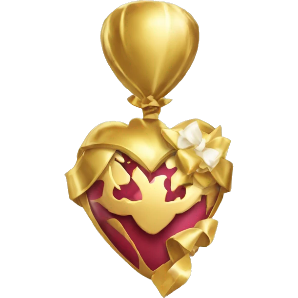 Corazon partido con lazo dorado  emoji