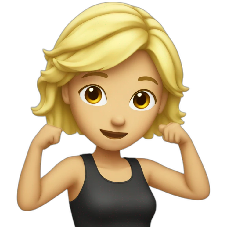Femme blonde dab emoji