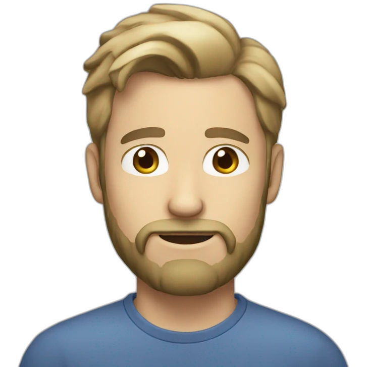 A white man with a beard and no mustache emoji