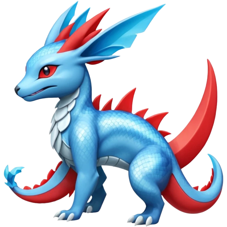 Salandit-Glaceon-Salamence-hybrid-fusion (full body) emoji