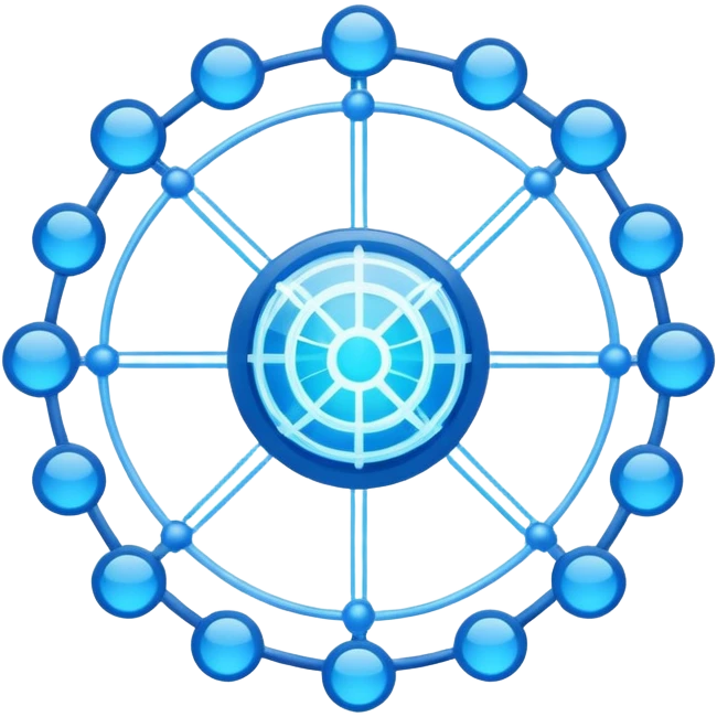 blue network in a circle emoji