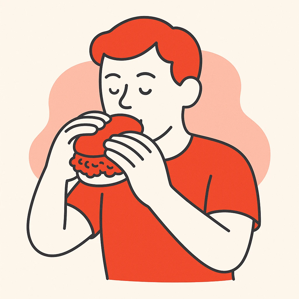 person eating sloppy joe emoji