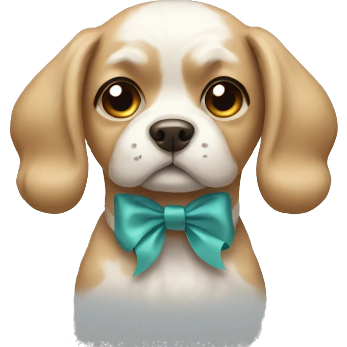 Dog wearing a bow emoji